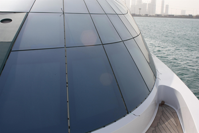 Laminated glass on yacht